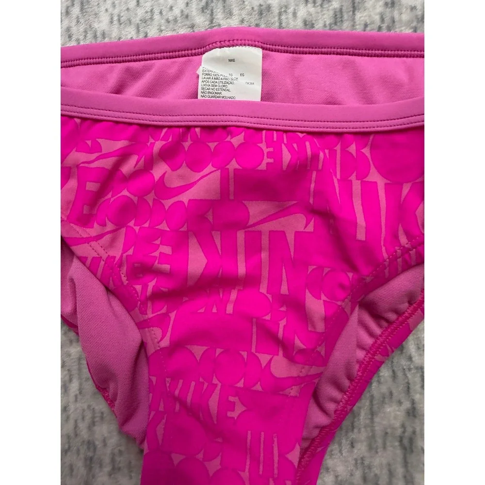 Nike‎ Girls Pink Logo Print Bikini Swim Bottom NESSE721 Size XL Kids